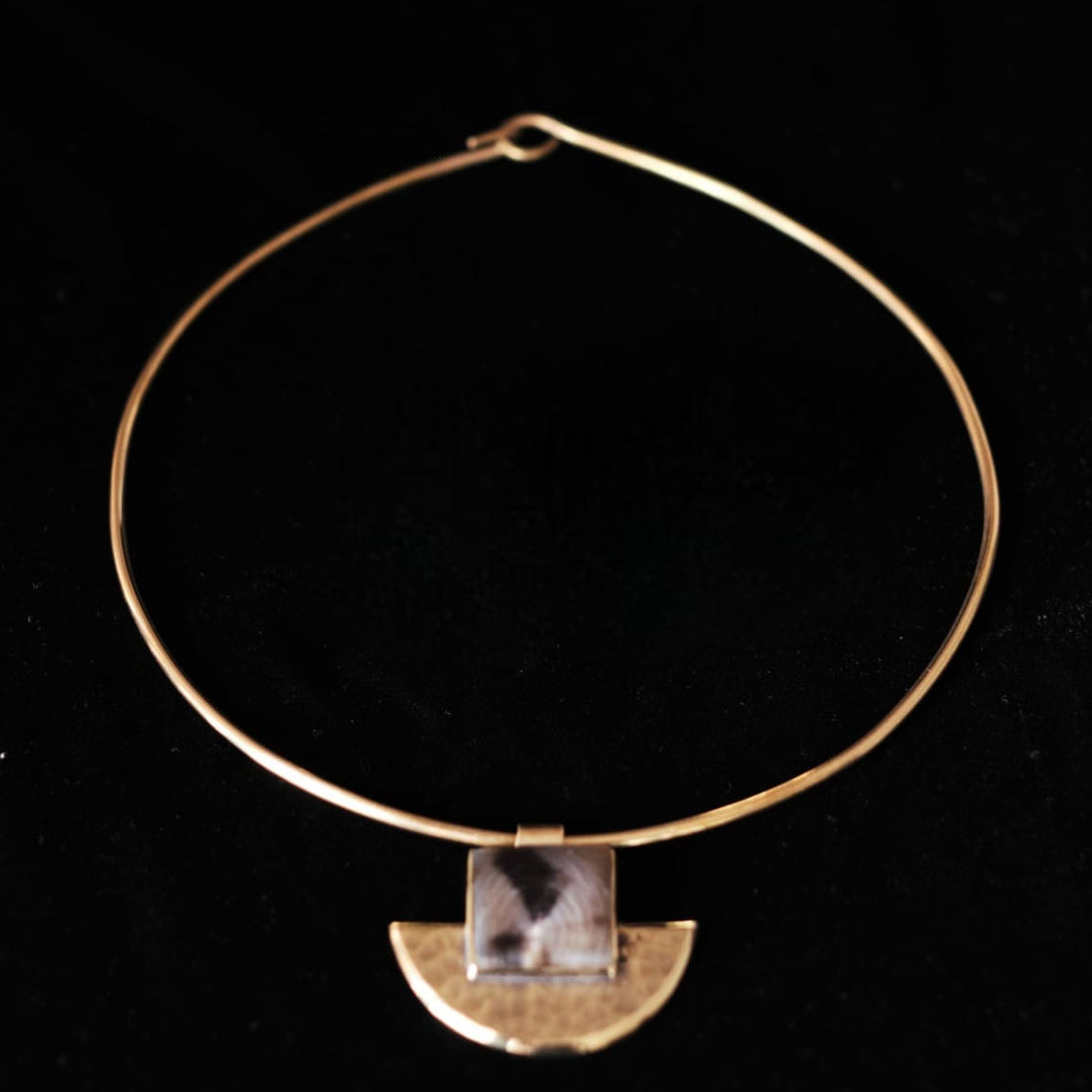 Square stone necklace
