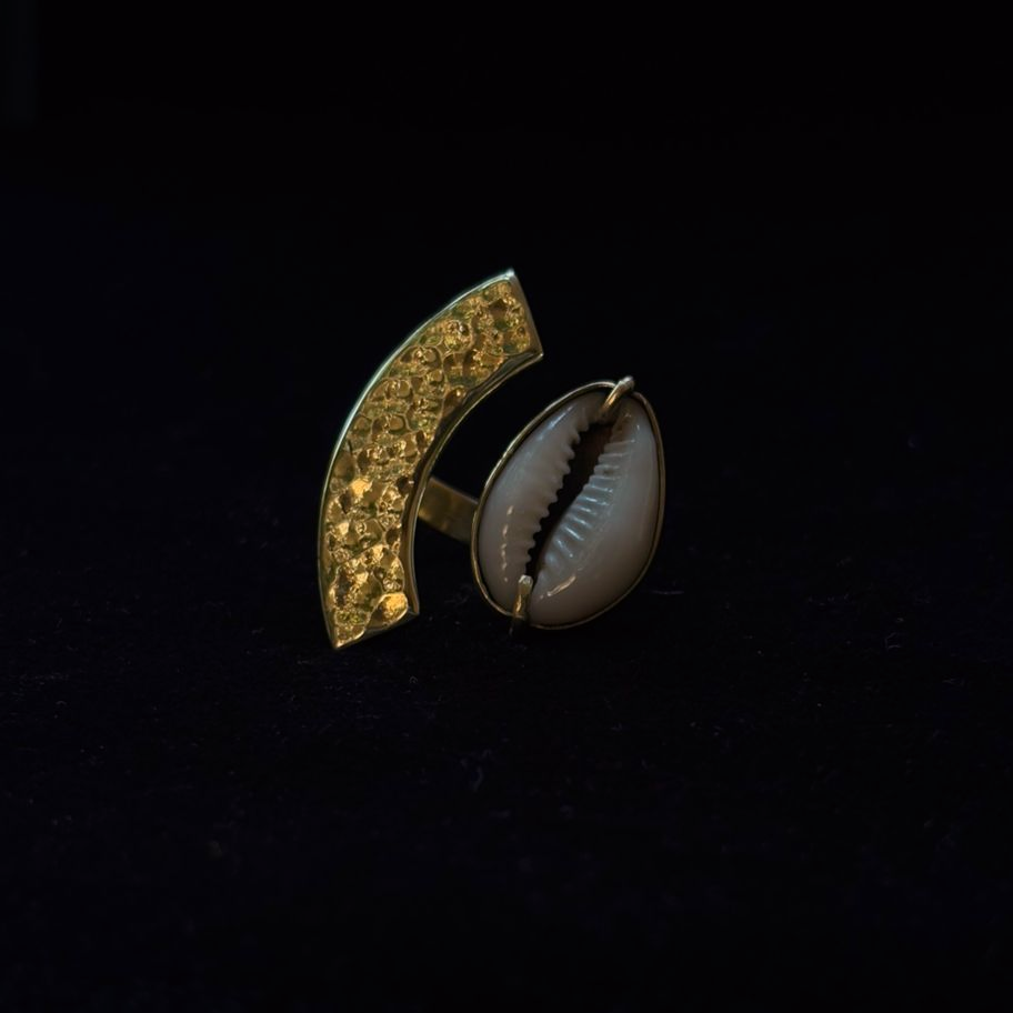 White Corie Moon Ring