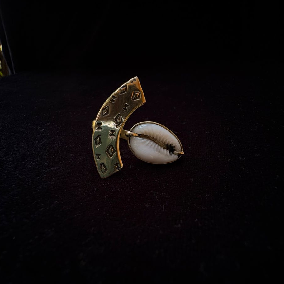 White Corie Moon Ring
