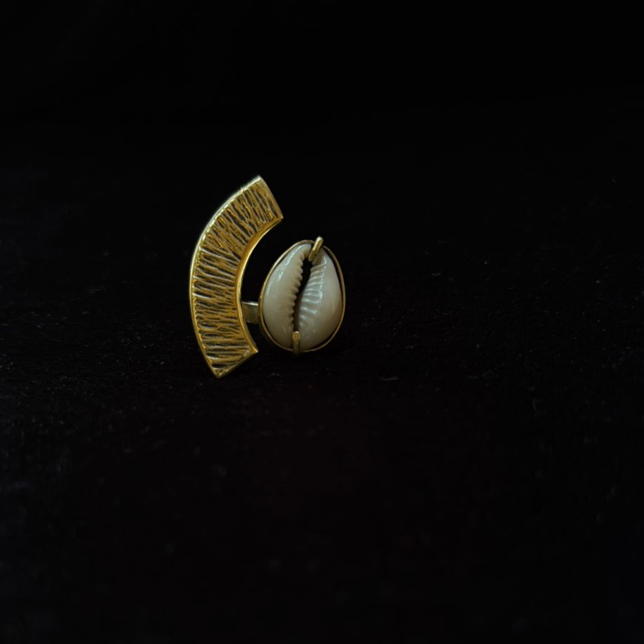 White Corie Moon Ring
