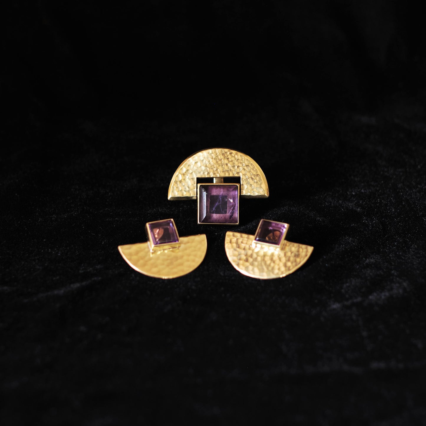 Square stone set { Ring & earrings }