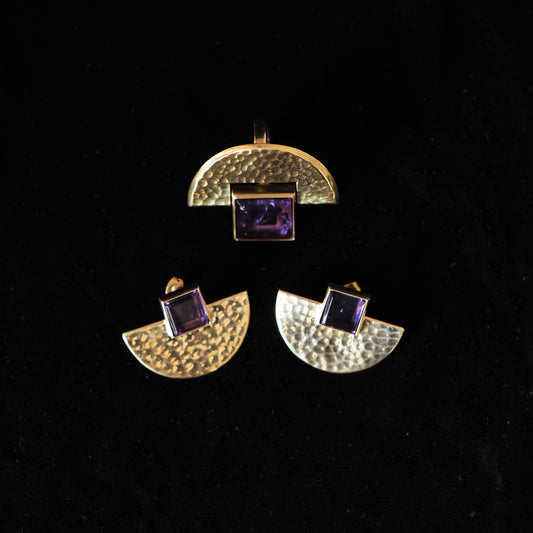 Square stone set { Ring & earrings }