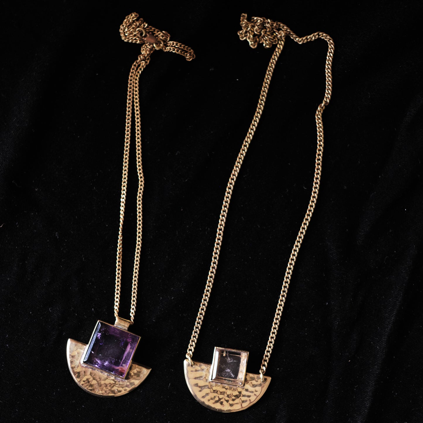 Square stone necklace