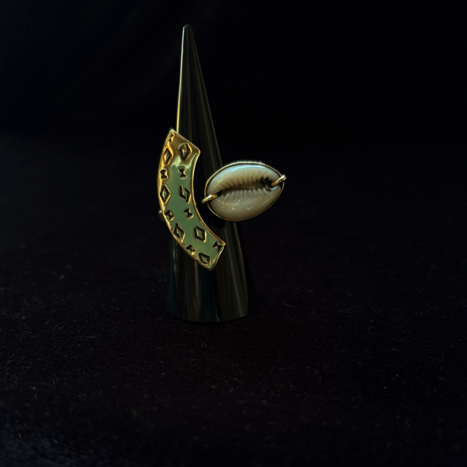 White Corie Moon Ring