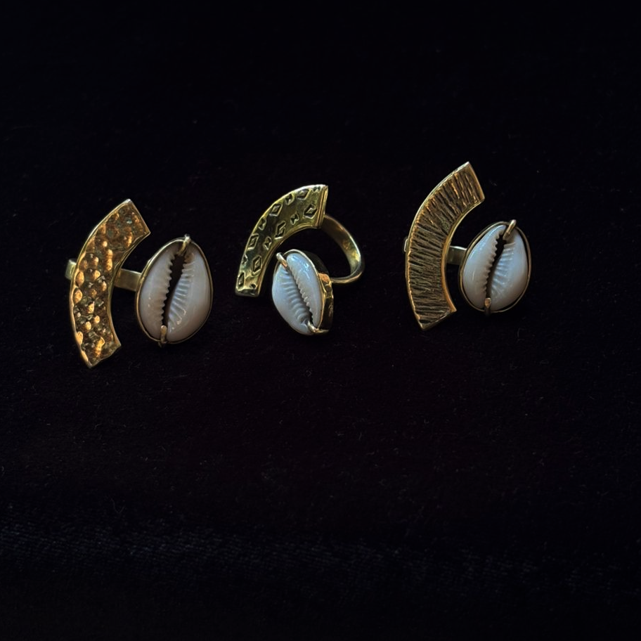 White Corie Moon Ring